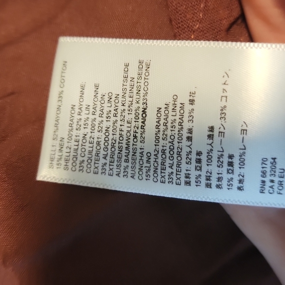 Anthropologie Alison Rust Beaded Palm Leaf V-Neck Linen Blend Tank - Picture 13 of 13